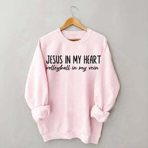 Jesus In My Heart Volleyball In My Veins Sweatshirt