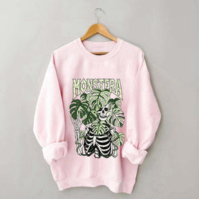 Monstera Skeleton Botanical Plant Sweatshirt