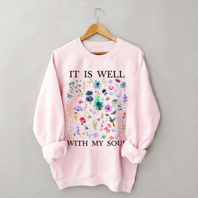 It Is Well Floral Religous Wildflowers Sweatshirt