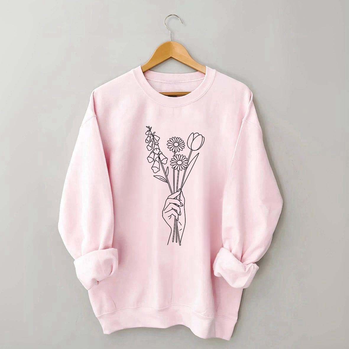 No Words Foxglove Daisy Tulip Sweatshirt