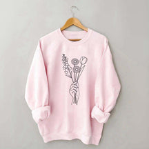 No Words Foxglove Daisy Tulip Sweatshirt