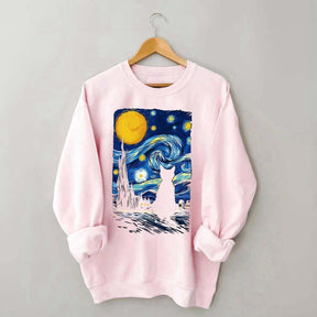 Van Gogh Cat Funny Sweatshirt