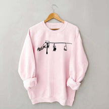 Minimal Mountain Skiing Lift Sweatshirt