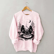 Retro Halloween Ghost Camping Sweatshirt