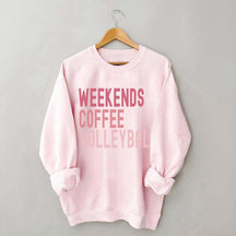 Weekend Coffee Volleyball Pink Sweatshirt