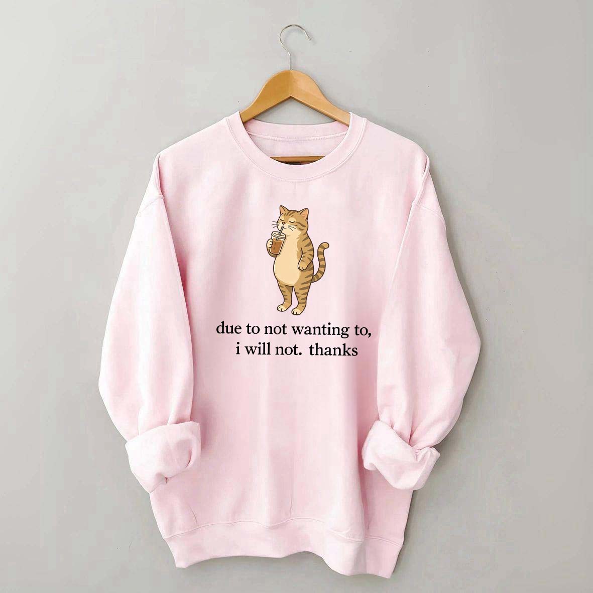 Due To Not Wanting To I Will Not Thanks Sweatshirt