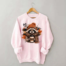Autumn Coffee Lover Raccoon Sweatshirt