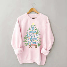 Oh Come Let Us Adore Him Christmas Tree Cute Sweatshirt