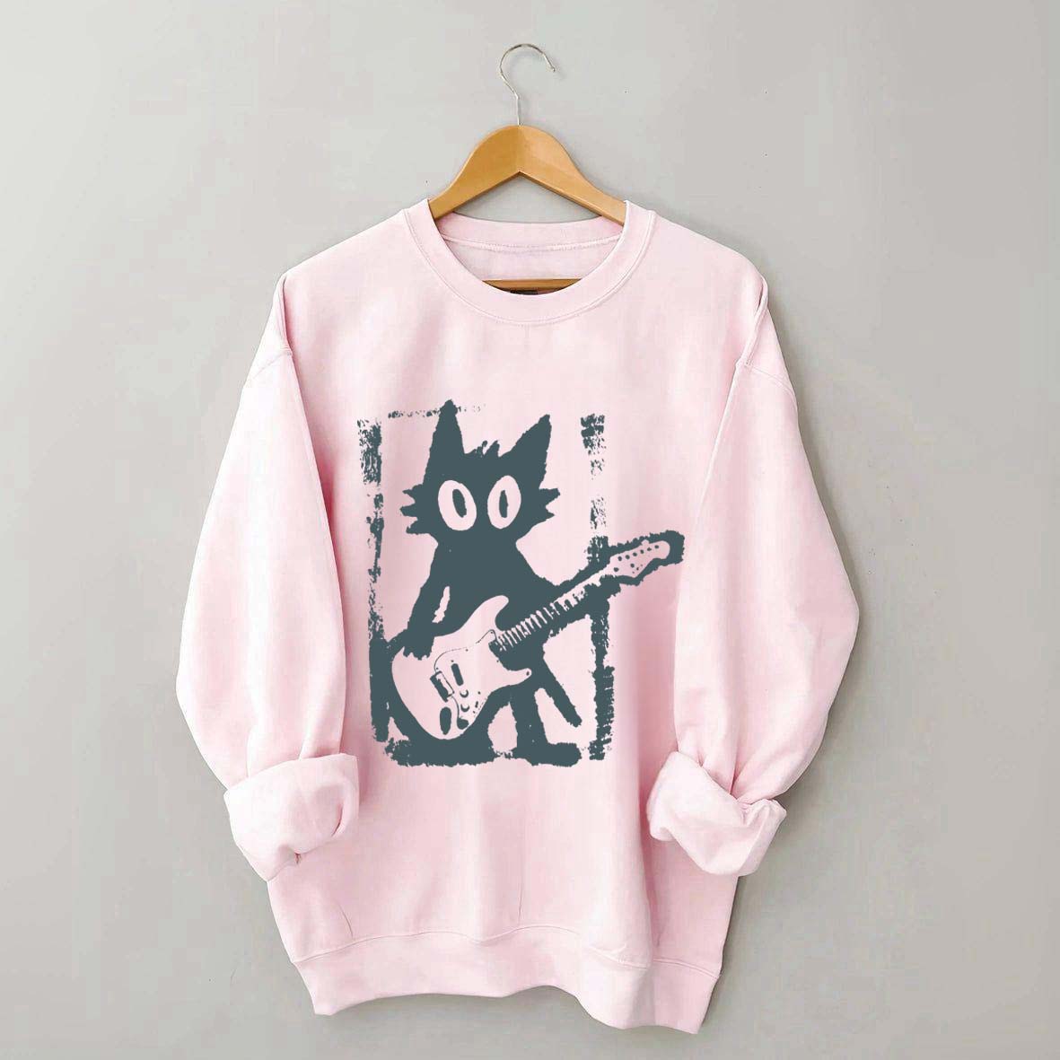 Rock Star Cat Electric Guitar Kitty Sweatshirt