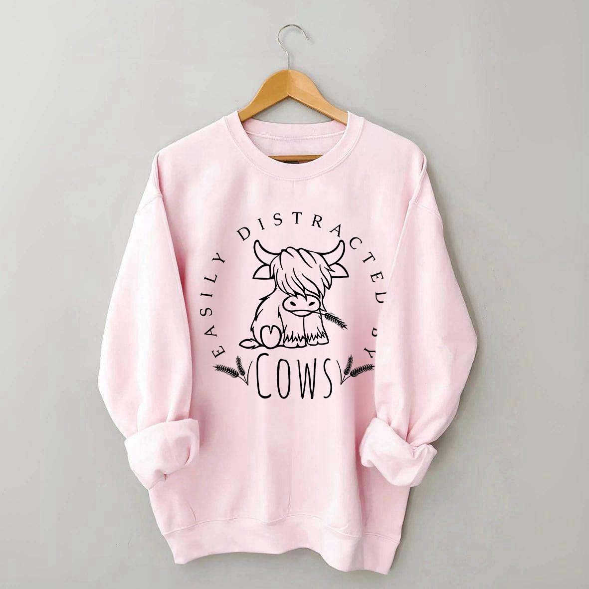 Easily Distracted By Cows Sweatshirt