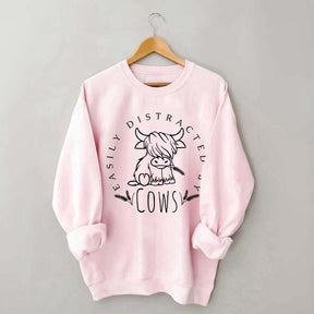 Easily Distracted By Cows Sweatshirt