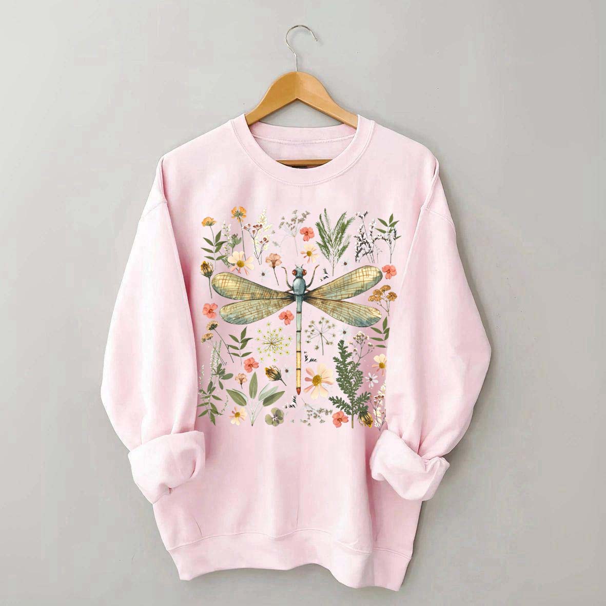 Dragonfly Floral Cottagecore Botanical Retro Sweatshirt