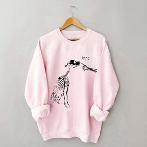 Dog Skeleton Boop Halloween Sweatshirt