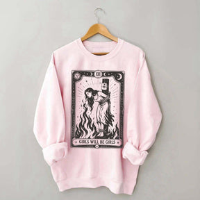 Retro Girls Will Be Girls Witch With Sigarete Sweatshirt
