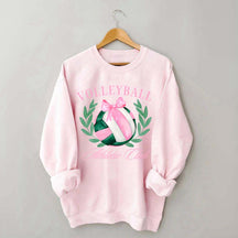 Coquette Bow Volleyball Preppy Sweatshirt