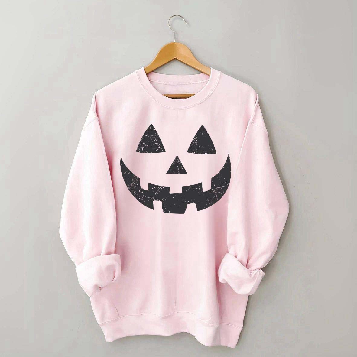 Retro Fall Pumpkin Face Sweatshirt