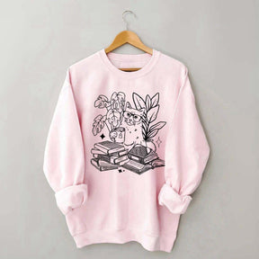 Cat Reading Book Sweatshirt