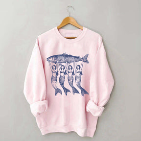 Vintage Tinned Fish Mermaid Sweatshirt
