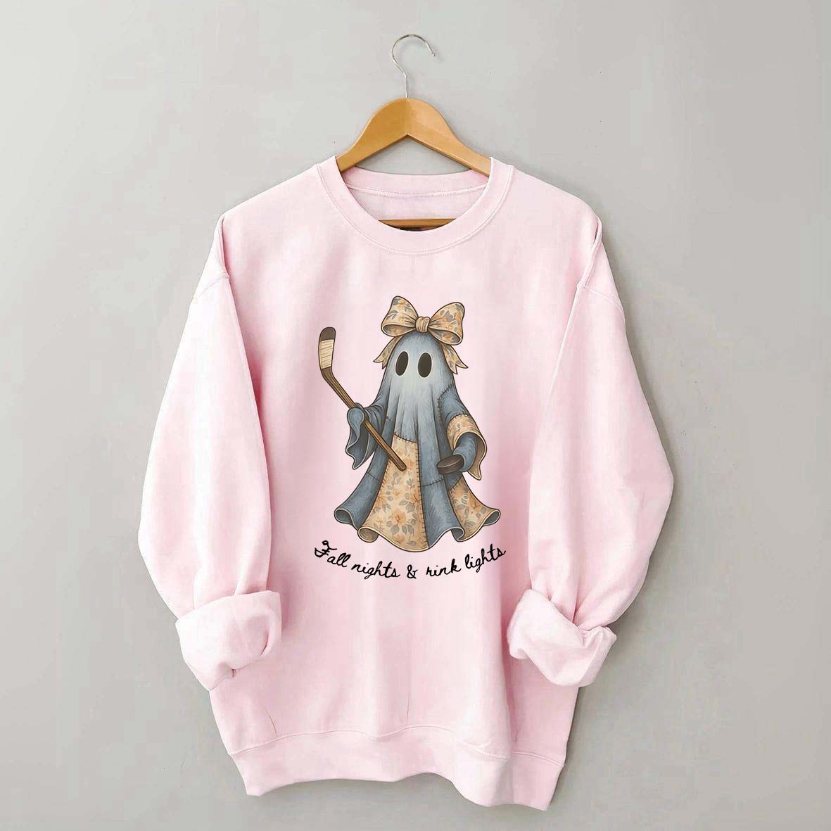 Retro Patchwork Ghost Hockey Sweatshirt