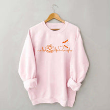 Halloween Pumpkin Heartbeat Funny Sweatshirt