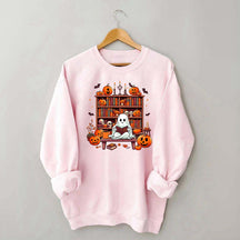 Ghost Book Reader Literature Lover Sweatshirt