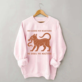 No Gods No Masters Ni Dieu Ni Maître Cat Sweatshirt