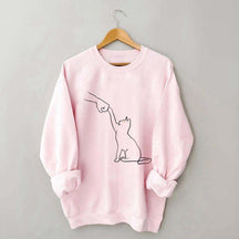 Cute Cat Fist Bump Lover Sweatshirt