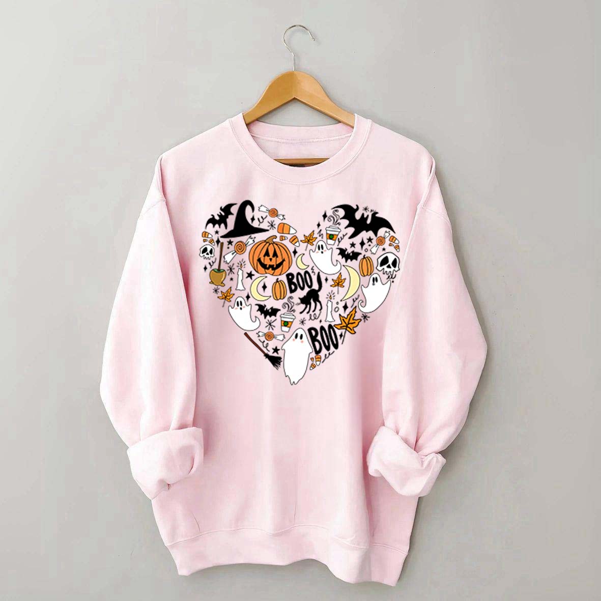 Happy Halloween Doodles Heart Sweatshirt