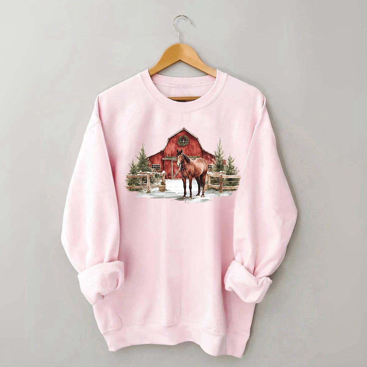 Christmas Horse Western Desert Sweatshirt