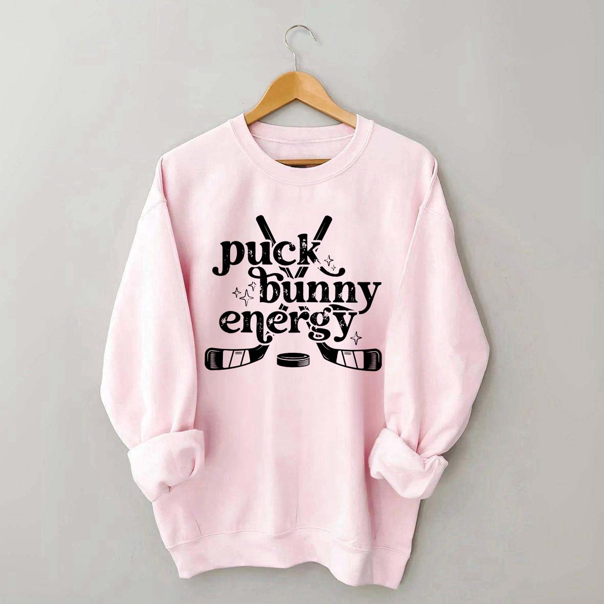 Puck Bunny Energy Retro Hockey Sweatshirt