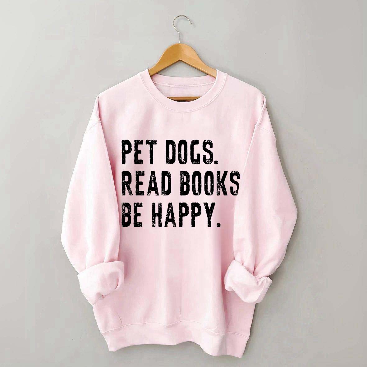 Retro Bookish Reading Books and Dogs Sweatshirt