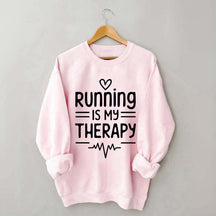 Running Is My Therapy Lover Sweatshirt