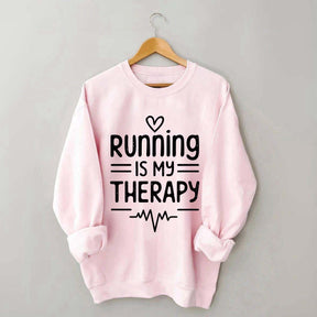 Running Is My Therapy Lover Sweatshirt
