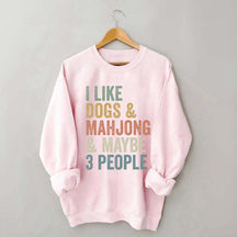 Funny Mahjong and Dogs Sweatshirt