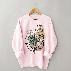 Modern Botanical Abstract Floral Sweatshirt