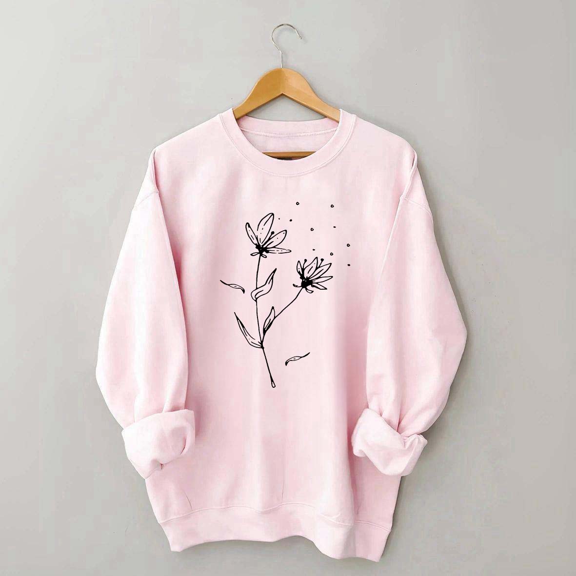 Retro Windy Flower Sweatshirt