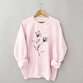 Retro Windy Flower Sweatshirt