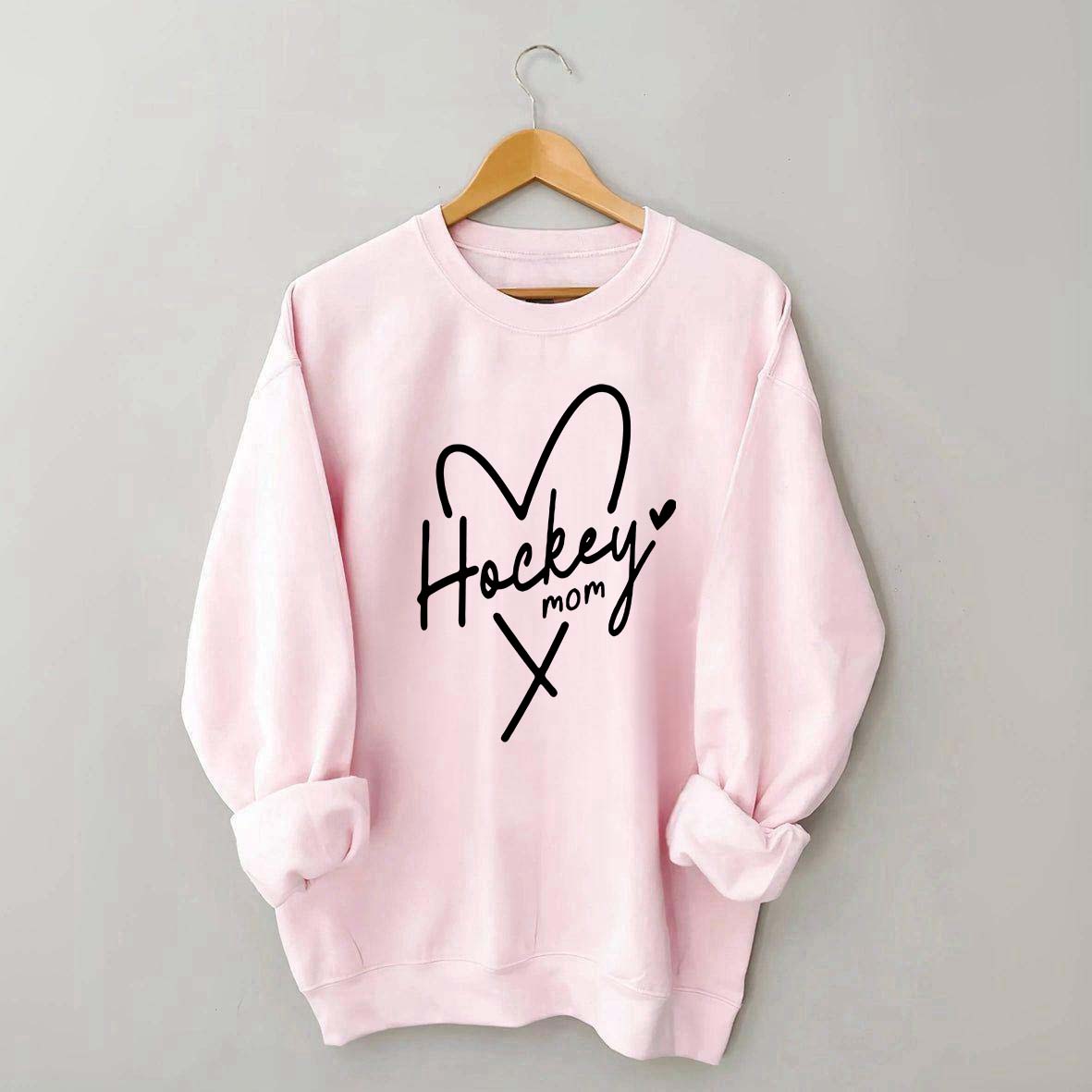 Hockey Mom With Heart Sweatshirt