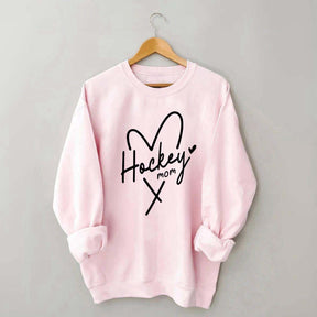 Hockey Mom With Heart Sweatshirt