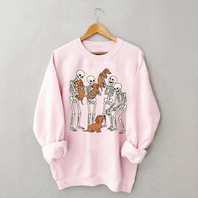 Halloween Dachshund Spooky Season Skeleton Bone Sweatshirt