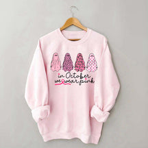 In October We Wear Pink Ghost Cancer Fighter Sweatshirt