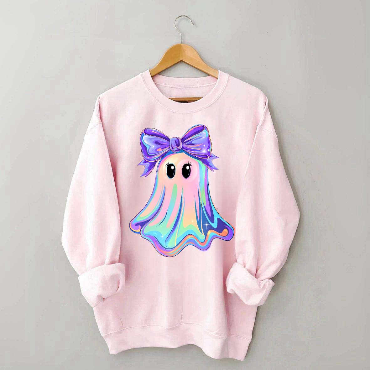 Shimmering  Iridescent Glitter Ghost Sweatshirt