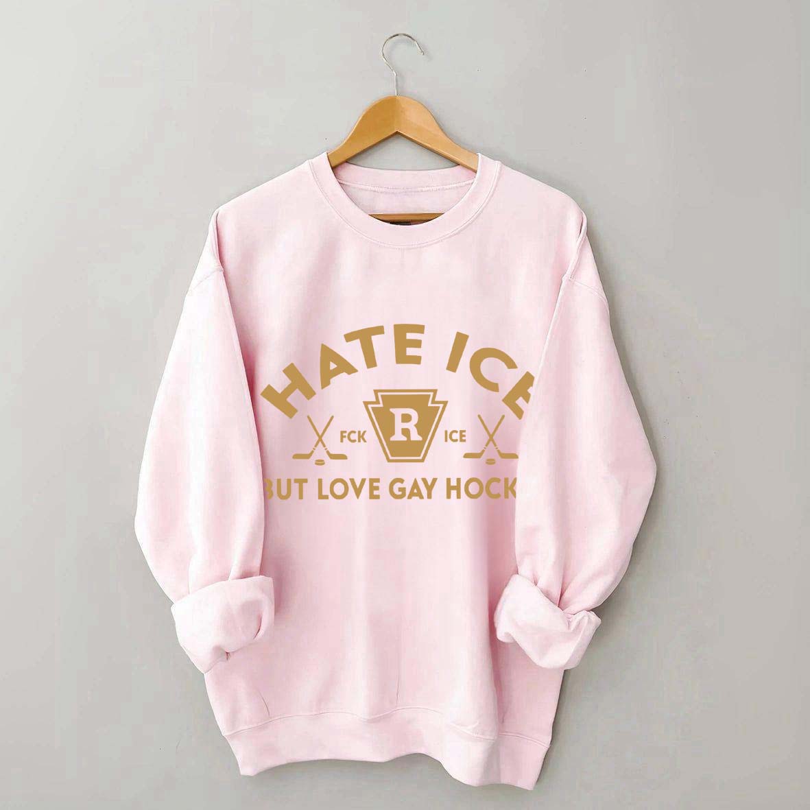 Hate ICE But Love Gay Hockey Boxy Sweatshirt
