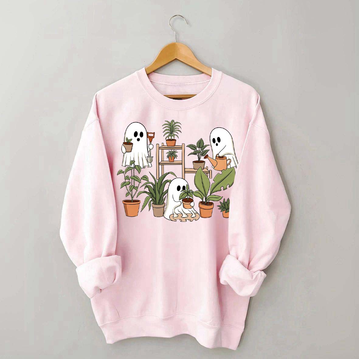 Cute Crazy Plant Lady Ghost Sweatshirt
