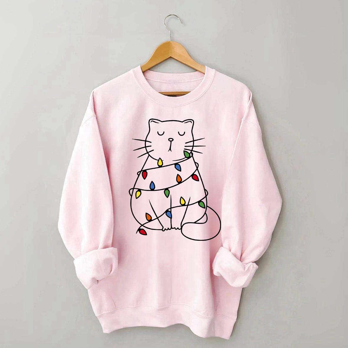 Cute Cat Christmas Light Sweatshirt