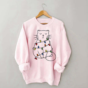 Cute Cat Christmas Light Sweatshirt
