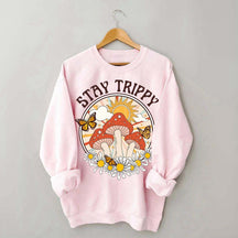 Stay Trippy Mushroom Boho Rainbow Sweatshirt