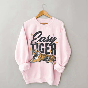 Trendy Retro Tiger Graphic Sweatshirt
