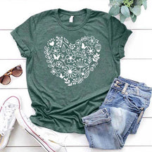 Cute Wildflowers Heart Plant Mama T-Shirt