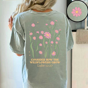 Retro Flower Luke 12:27 Cute T-Shirt
